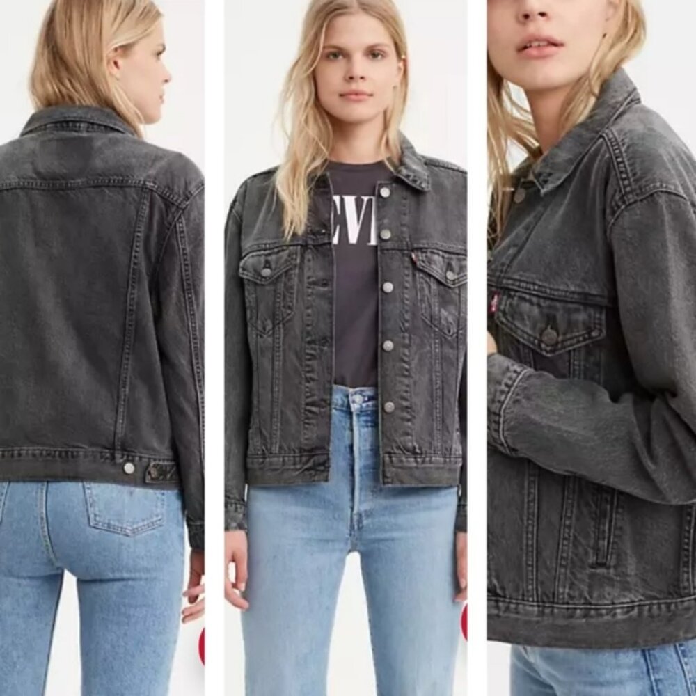 Levi's Jean Jacket Size Small Black Washed Style #29945-0066 Denim Jacket